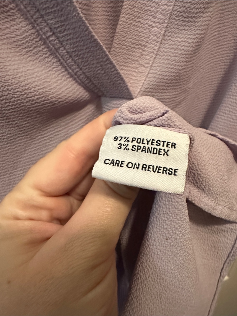 Calvin Klein Soft Lavender Split-Neck Flutter Sleeve Blouse - Picture 3 of 5